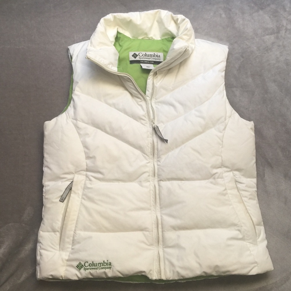 White and green Columbia vest